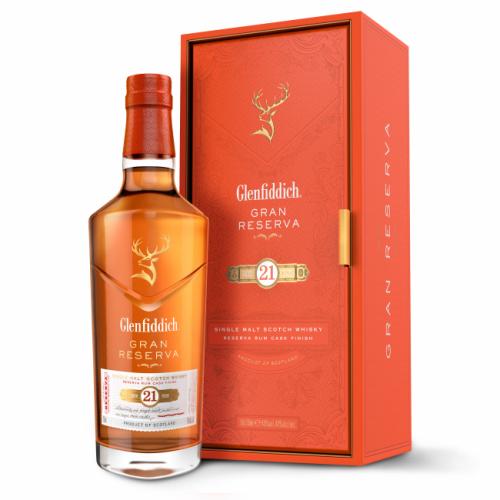 GLENFIDDICH 21YO GRAN RESERVA RUM CASK FINISH 700ML 40% + ZESTAW SZKLANEK