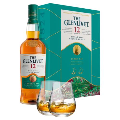 GLENLIVET 12YO 700ML 40% + SZKLANKI